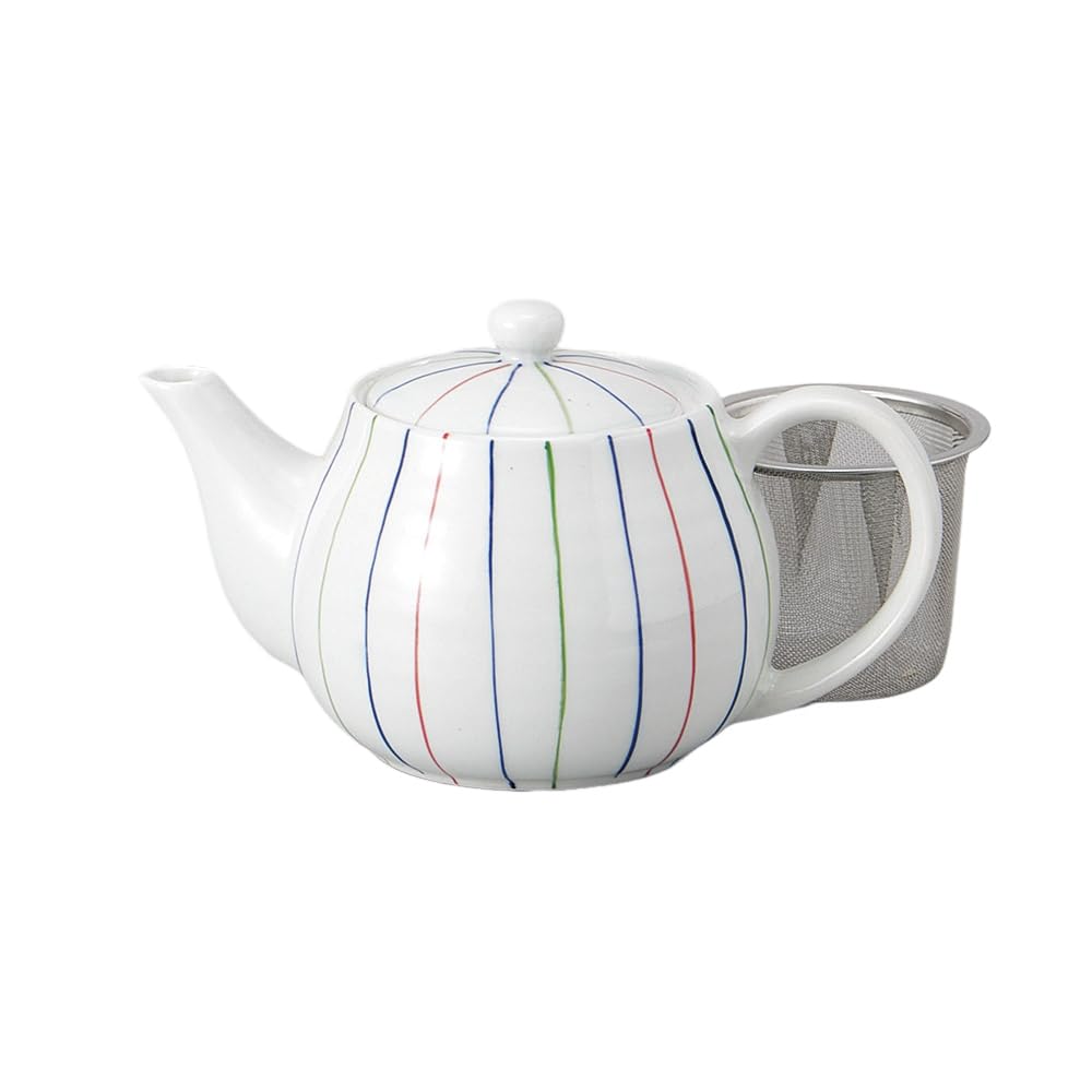 Ale-net Teapot, 350cc, Tri-Color Line Lightweight Porcelain, Stylish