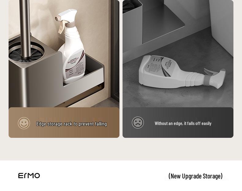 Nástěnná sada WC kartáče bez vrtání s čističem spár