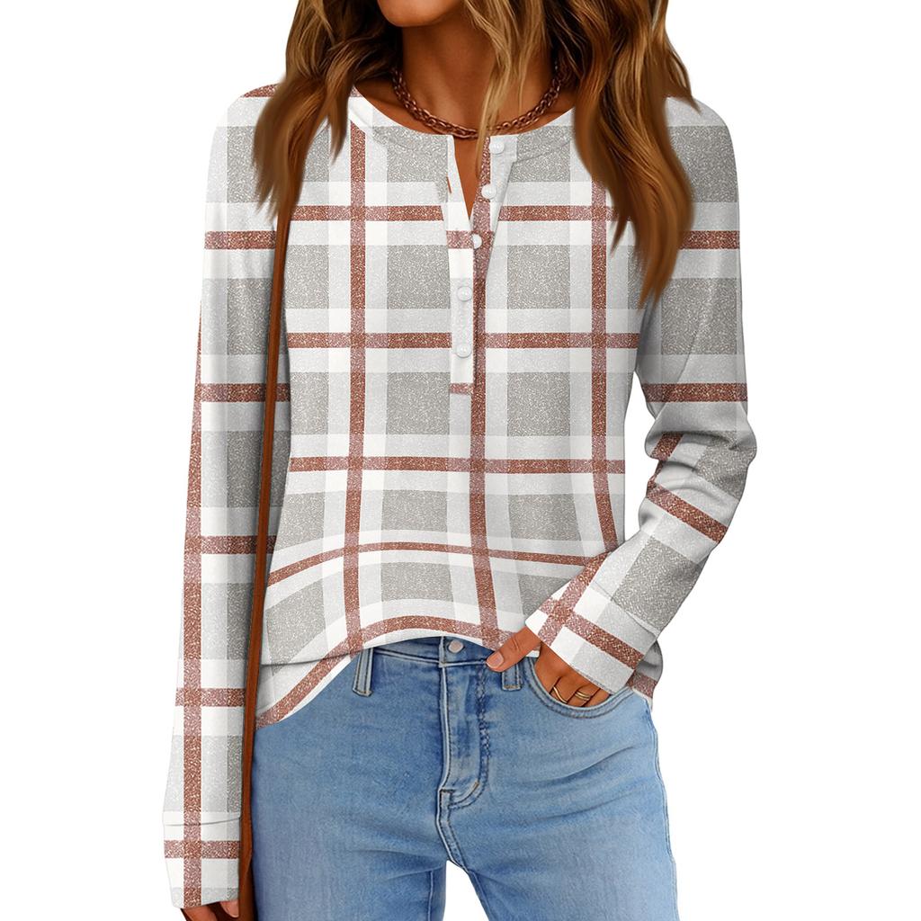 Damenmode Locker Langarm Rundhals Casual Oberteil