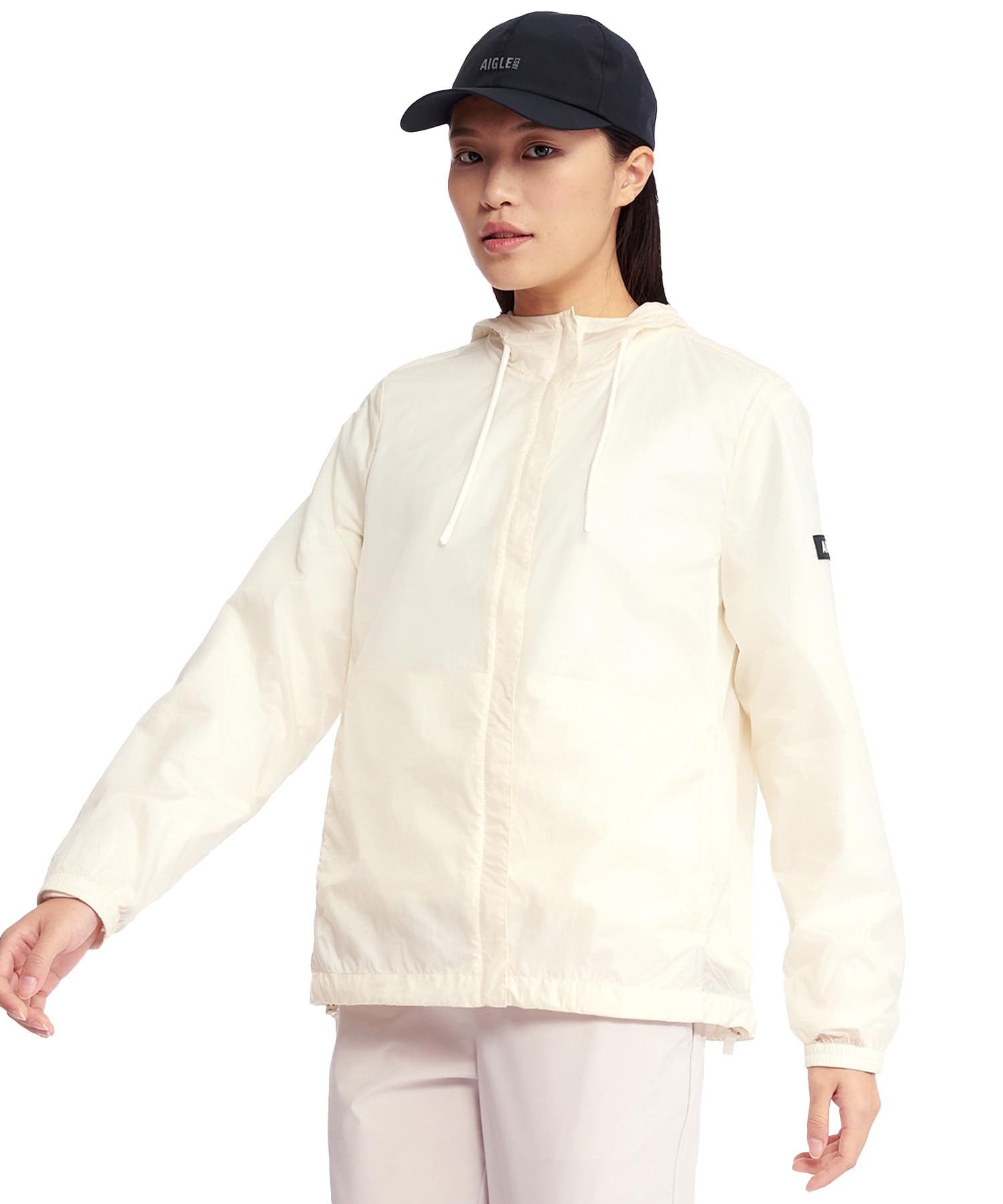 

Jacket embroidered compact jacket for size 38 [Aigle] [Official] Water-repellent, one-point logo, women, OBFBM98, white, белый