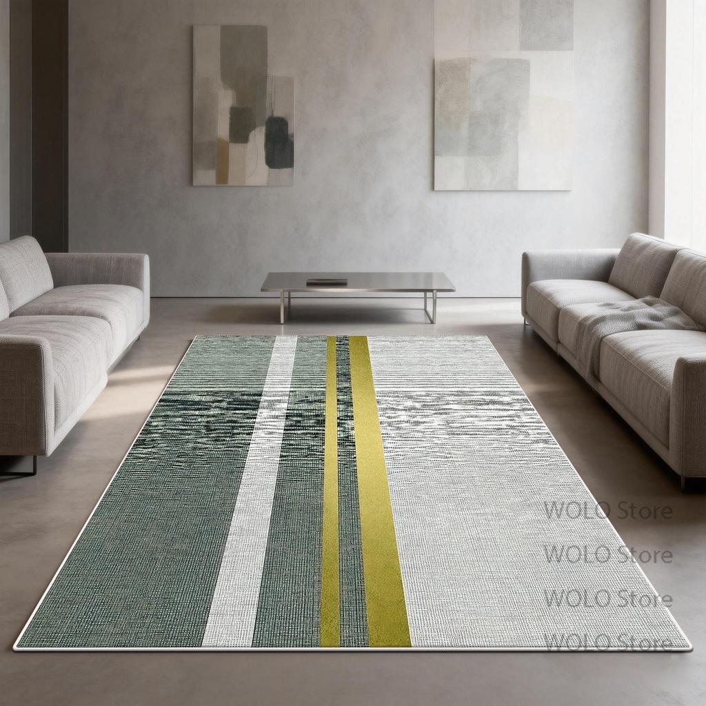 Modern Green Rugs Geometric Living Room Decoration Luxury Bedroom Customizable Carpet Washable Antiskid Study Floor Mat Lounge