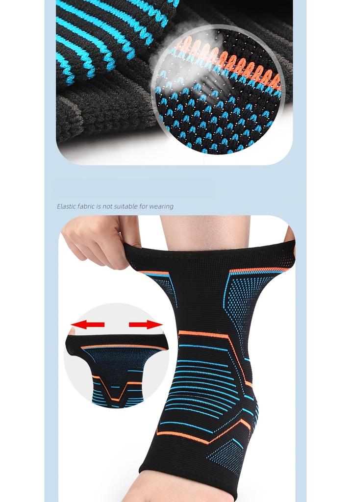 1Pc 3D Knit Elastic Jersey Fabric Ankle Support Compression Sleeve for Outdoor Mountaineering Fitness Sports Stabilization