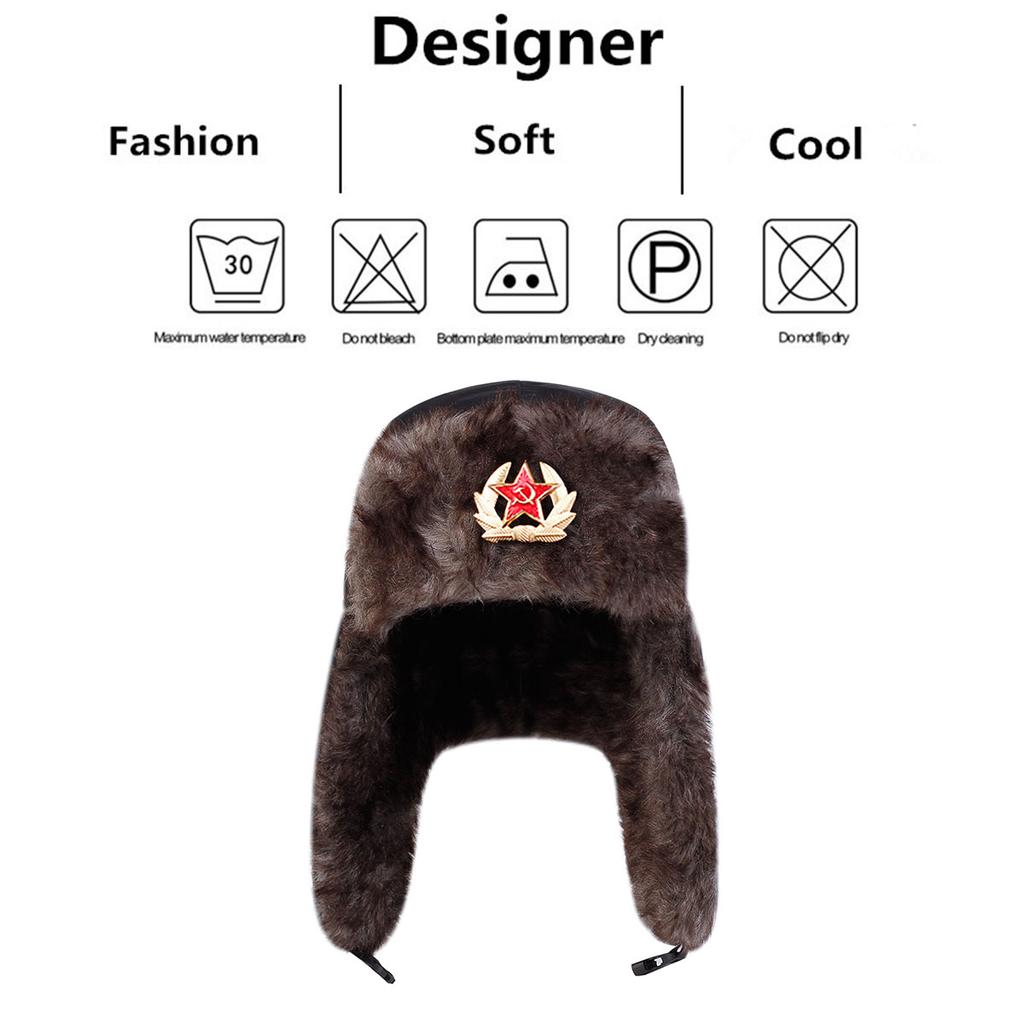 Winter Russian Coat of Arms Lei Feng Hat Men Outdoor Windproof and Cold Proof Bomber Hats Fashionable and Personalized Caps Cold Cap
