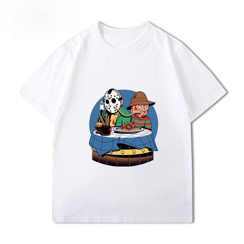 

2025Autumn and Winter Heavy Terror Trend Peripheral Printing T-shirt Men s and Women s Pure Cotton Comfortable Versatile T-shirt 4XL