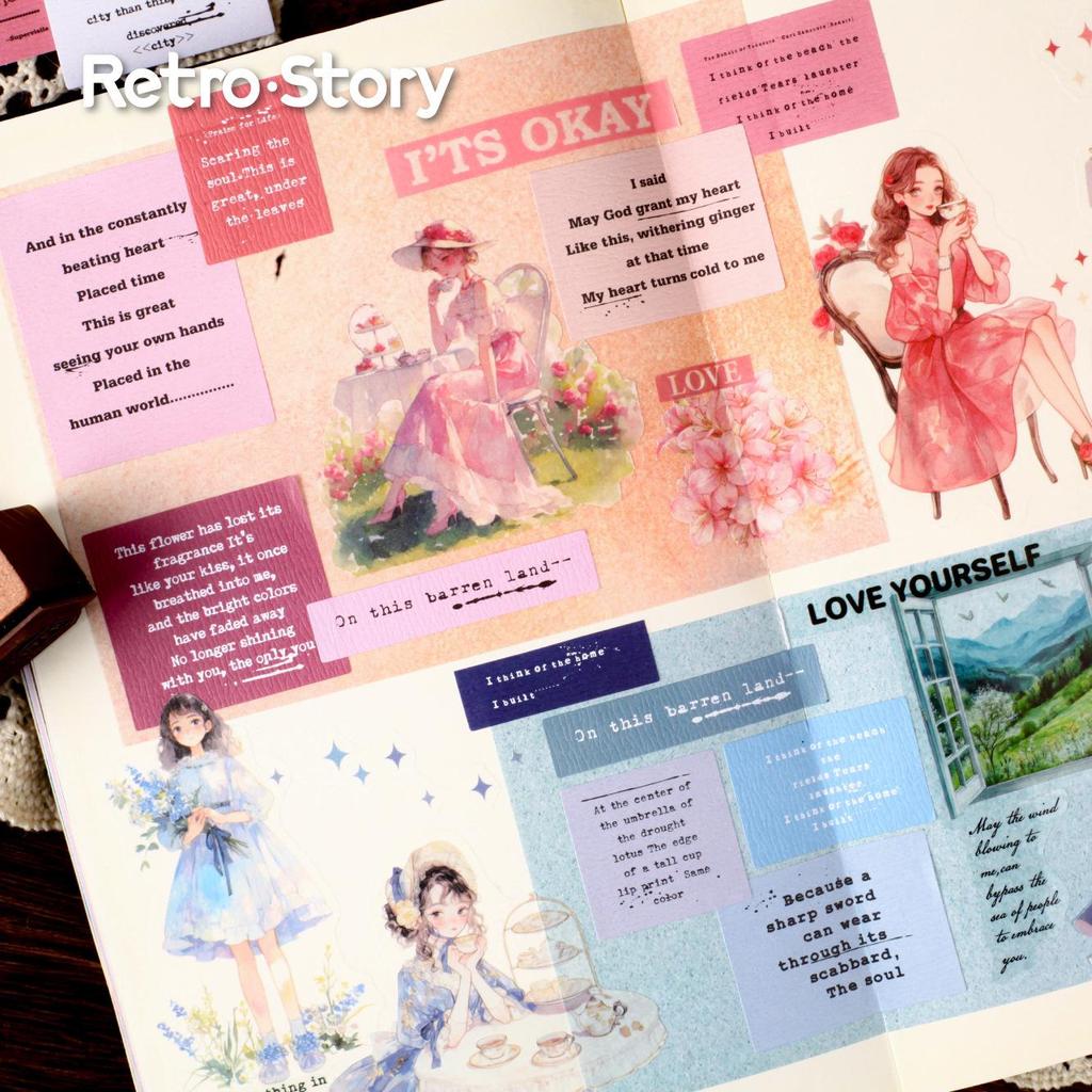 Retro English Letter Sticker Pack – Creative Journal DIY Decorations