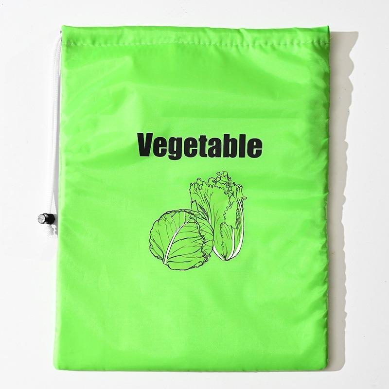 Reusable Produce Storage Bags with Drawstring Breathable Fruit and Vegetable Fresh Keeping Pouches for Kitchen Refrigerator