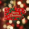 State Pride Christmas Pendant Merry Christmas In Golden Fonts U.S. States Patterns Holly Leaves