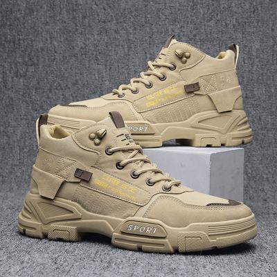 Herrenschuhe, Bauarbeiter, schmutzabweisende und rutschfeste Arbeitsschuhe, dicke Sohlen, höhenverstellbare Outdoor-Arbeitskleidung, Martin-Stiefel für Herren