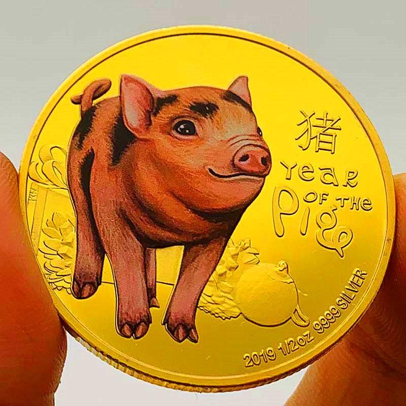 Australia coin, the Chinese zodiac, the the Year of the Loong, gilding, color printing commemorative medals, playing craft, decorations