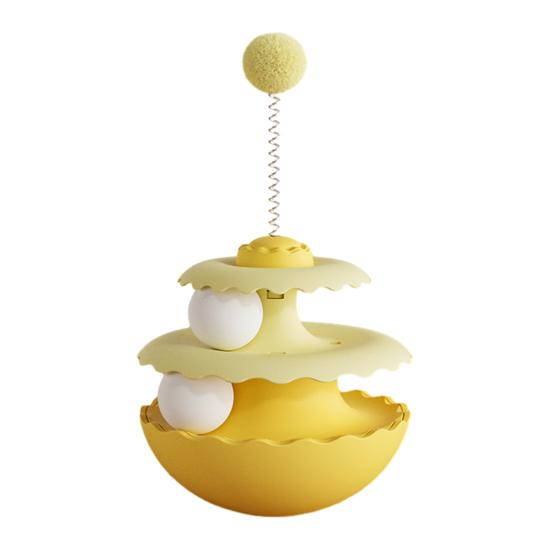 

Cat Inverted-stand Toy with Spring Plush Ball Pet Toy Weighted Base 360-degree Smooth Rotation Cat Activity Toy for жёлтый