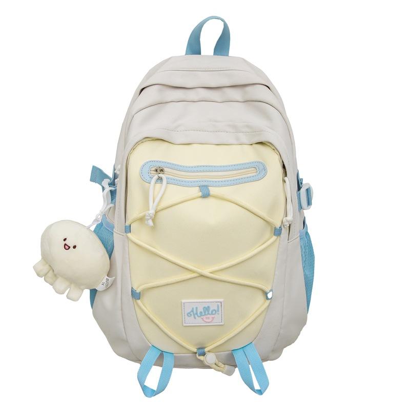 Schoolbag small fresh contrasting color backpack female ins Japanese sweet wind junior high school student schoolbag trend large capacity backpack