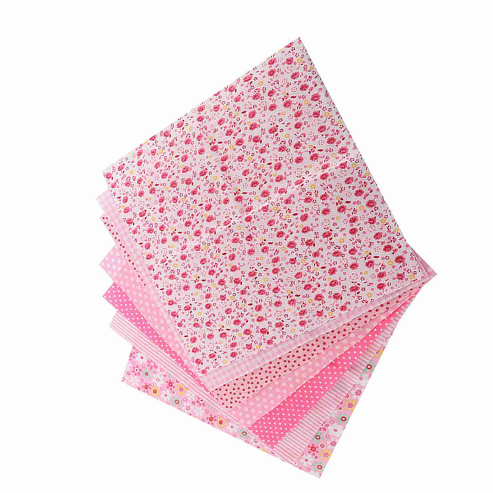 

7 шт 25*25 см хлопчатобумажная ткань DIY ассорти квадраты предварительно вырезанные комплект постельного белья четверти комплект (розовый)