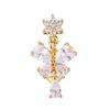 Sparkling Zircon Belly Button Rings Butterfly Heart Navel Piercing Ring For Women Body Jewelry Accessories