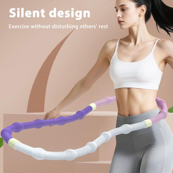Weighted Soft Spring Hoop Waist-Friendly Foldable Fitness Hoop Portable Home Gym Men Women Adults