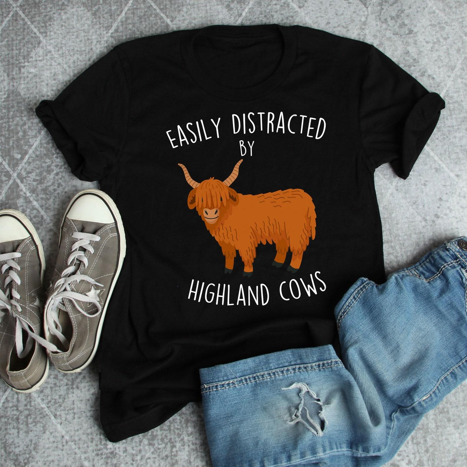 Highland Cow Shirt,  , Funny Cow Lover Gift, Cute Farmer T-shirt, Livestock Tshirt, Mom, Dad, Hairy Scottish Cow, Rancher, Homestead 130