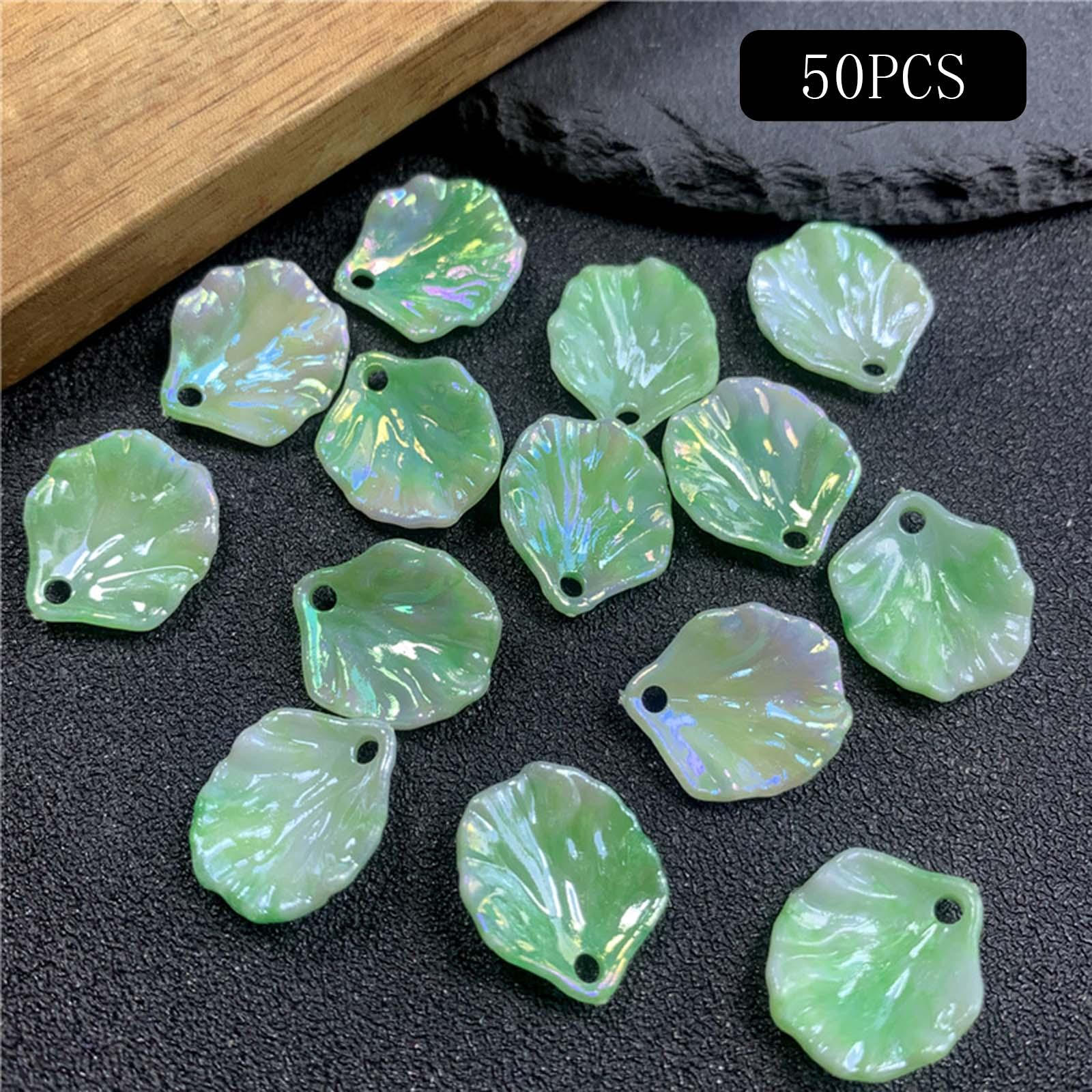 

50 шт., детская заколка для волос «сделай сам», лепестки пиона, аксессуар для волос в виде лепестков, милая булавка, имитация цветка зелёный