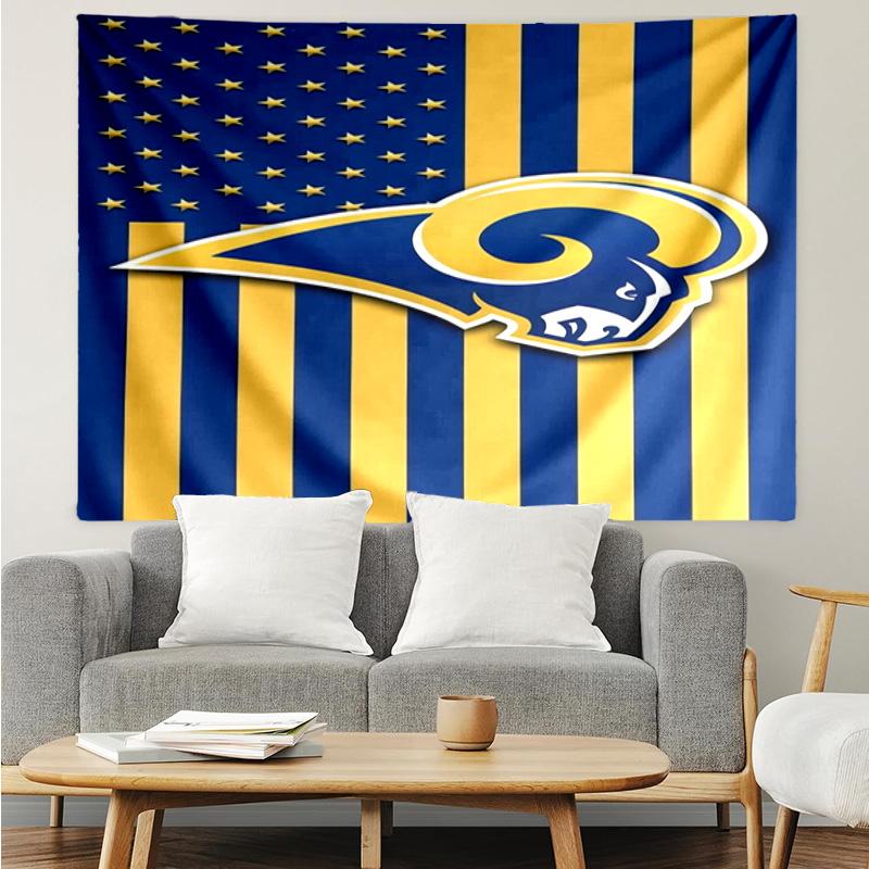 Rams Football Team Spirit Printed Printed Tapestry, for Bedroom,Livingroom, dormitory, Large Wall Decor, Fabric Decor Fan Birthday Gifts