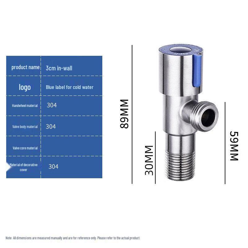 Shengbai 304 Stainless Steel Angle Valve (2-Pack)