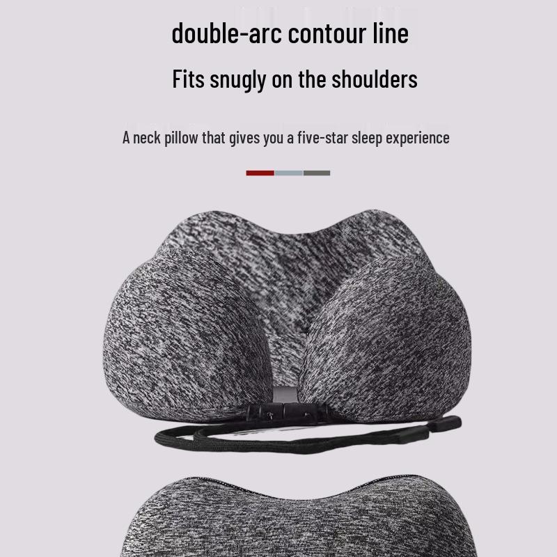 Portable U-Shaped Memory Foam Neck Support Pillow for Travel and Office