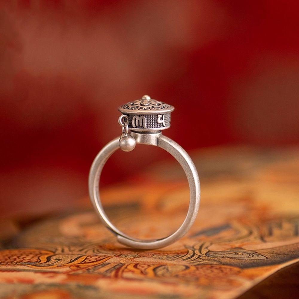 Faith Transfer Ring Rotatable Amulet Opening Ring Female Rings Ethnic Style Ring Korean Style Ring