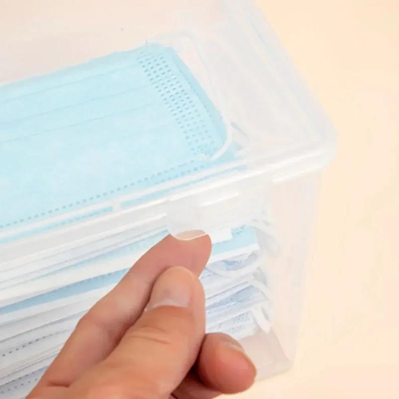 Transparent Large Capacity Mask Storage Box Household Mask Nose Medicine Storeage Compartment