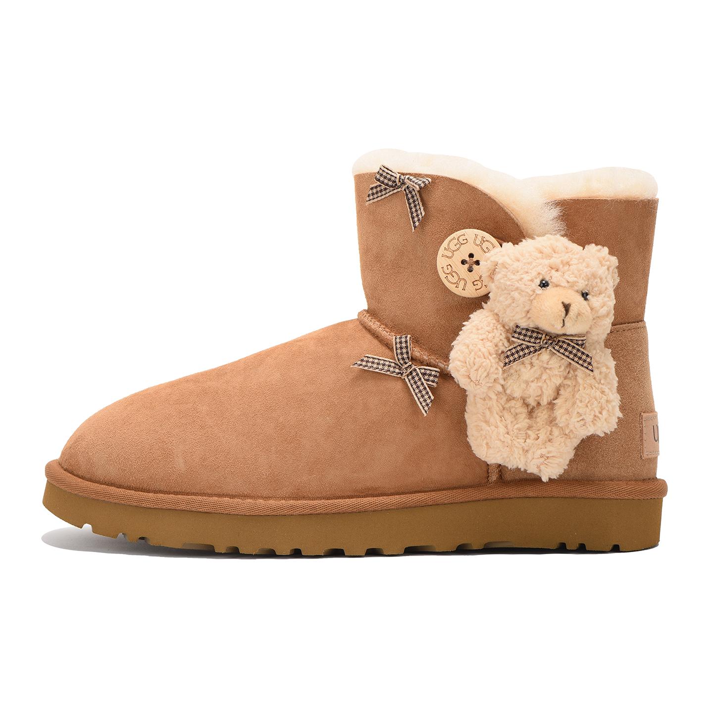 UGG Mini Bailey Bow II Short Snow Boots Women s Brown 1016422-CHE(Team59-) 38