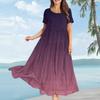 Women's Fashion Casual Loose Gradient Printed Short Sleeve Dress