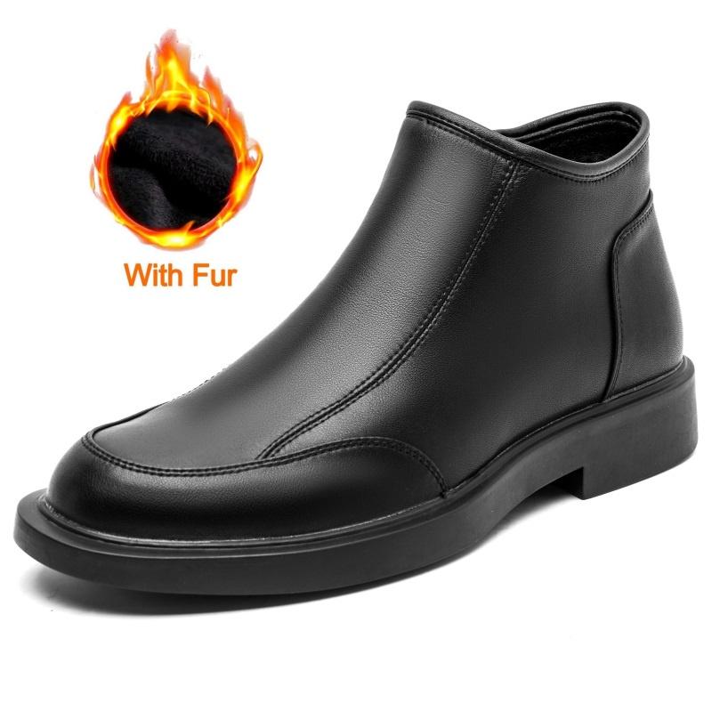 Fashion 2024 New Casual Leather Boots Classic Trendy Versatile Comfort Footwear High Top Business Shoes British Style Casual Short Boots