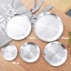 Stainless Steel Plate Tableware Matte Round Dining Dish Dessert Pizza Fruit Tray