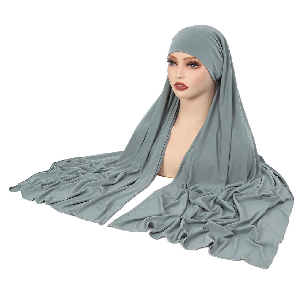 Muslim Women Long Scarf Pull On Ready Wear Instant Hijab Chemo Cap One Piece Amira Head Wrap Turban Femme Shawl Bandanas Scarves