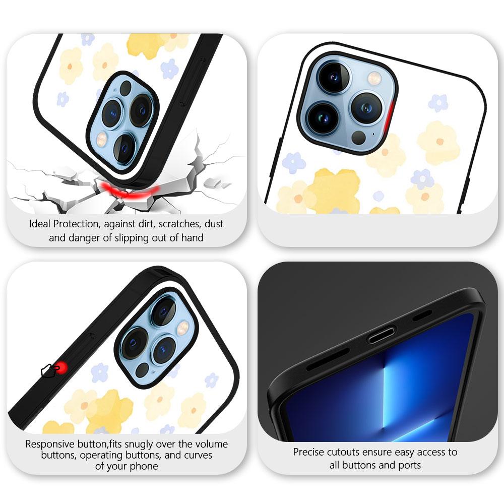 Flowers And Plants Case For Iphone 11 14 13 12 Pro Max Mini Xs Xr X 7 8 6s Plus Se 2022 Tempered Glass Protection Cover Fundas