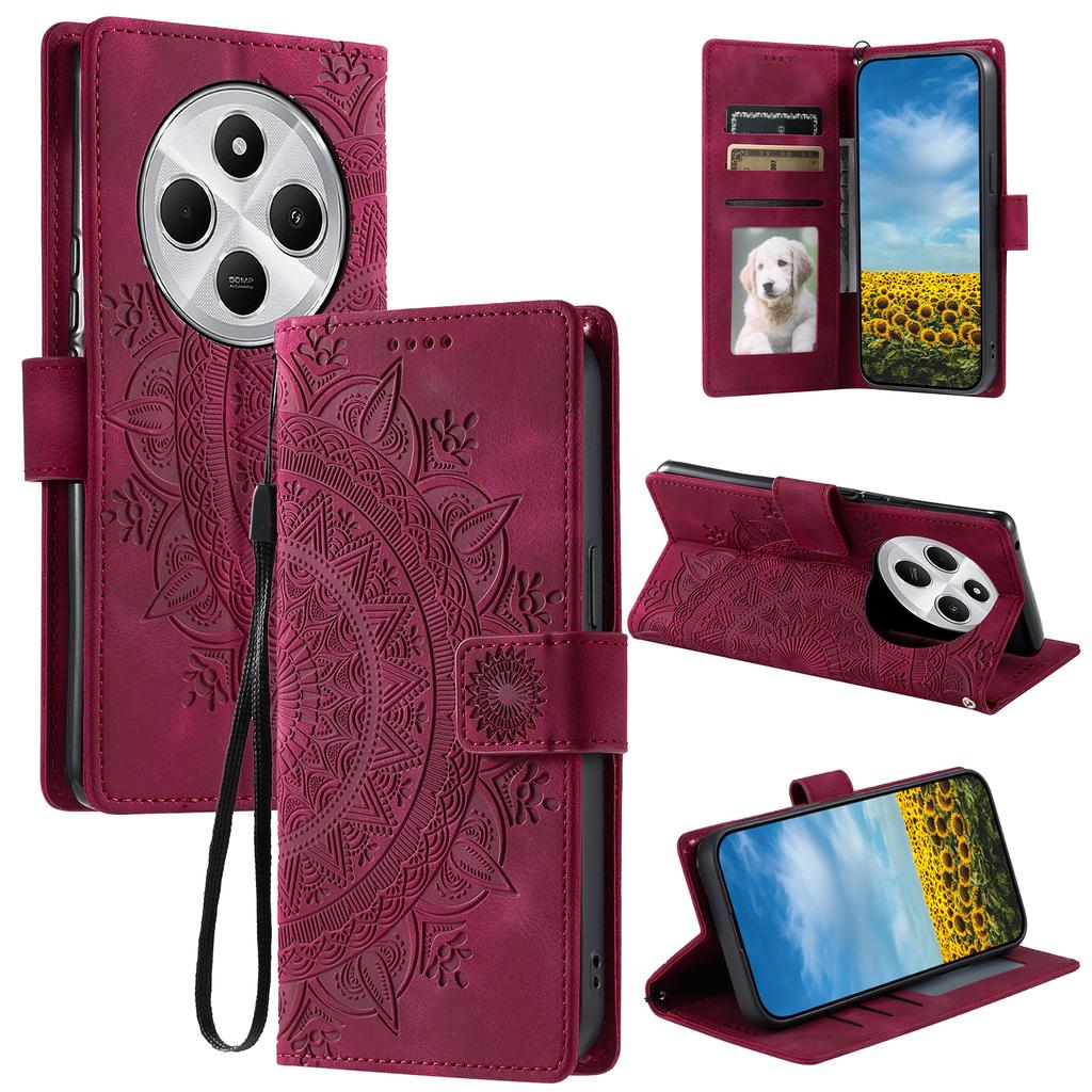 Style 018 Phone Case For Xiaomi Redmi 14C 4G/14R 5G/Poco C75 4G Imprinted Totem Skin Feel Wallet Leather Cover