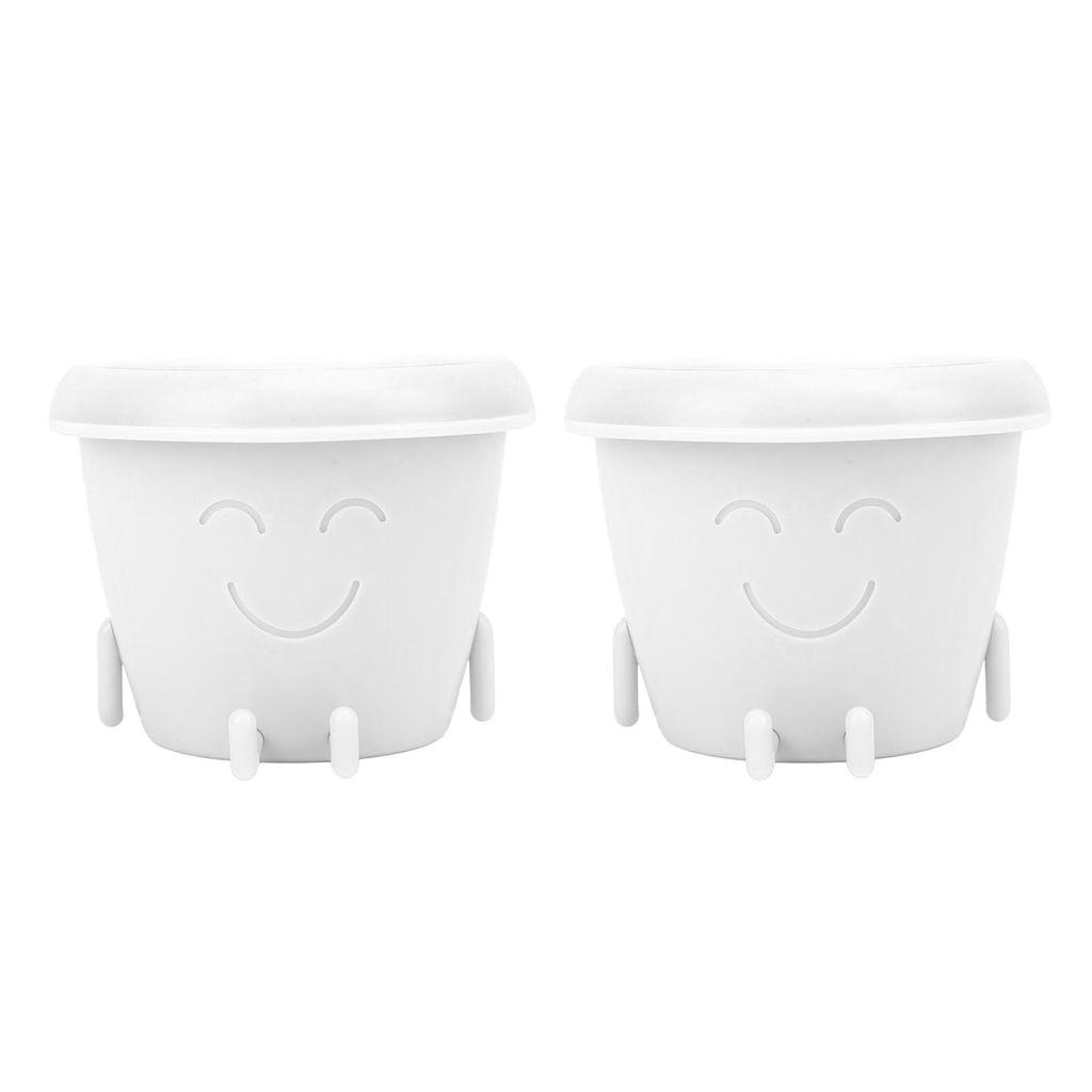 Donica na sukulenty z prostymi nogami, mała, z twarzą, kwiatowa, z drenażem, urocza, plastikowa, zabawna doniczka do wnętrz