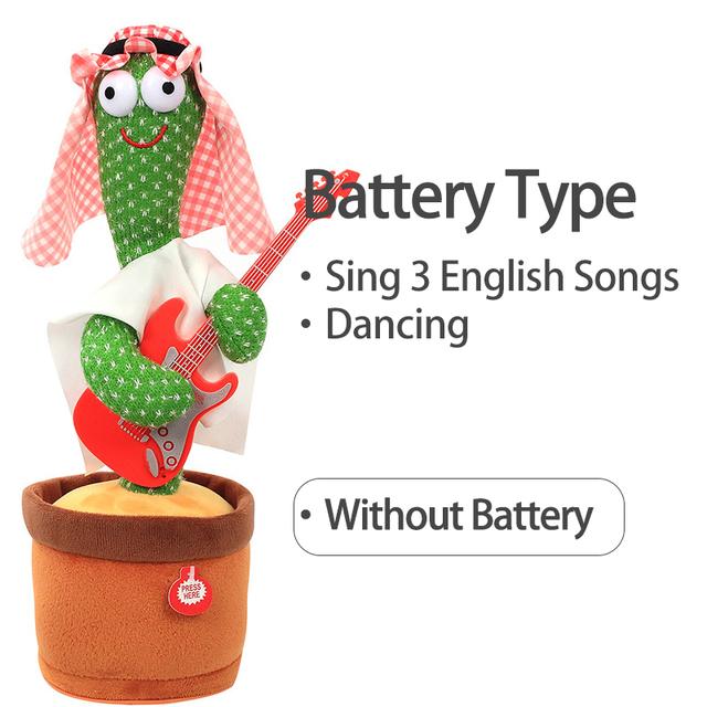 Dancing Cactus Electron Plush Toy Luminous Talking Twisting Cactus Doll Sound Record Repeat Toy Kid Education Toy Christmas Gift