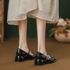 Mary Jane shoes women's French 2025 new square head thick heel black beautiful spring and autumn high-end sweet single shoes