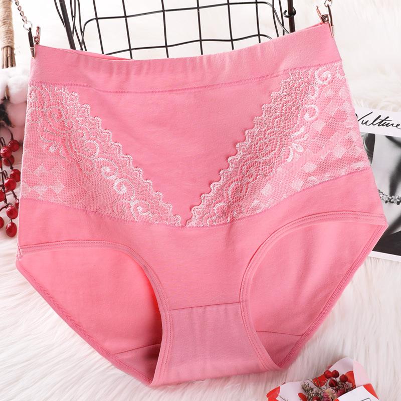 Women's Year of Life Big Red High Waisted Lace Lace Cotton Breathable Triangle Briefs