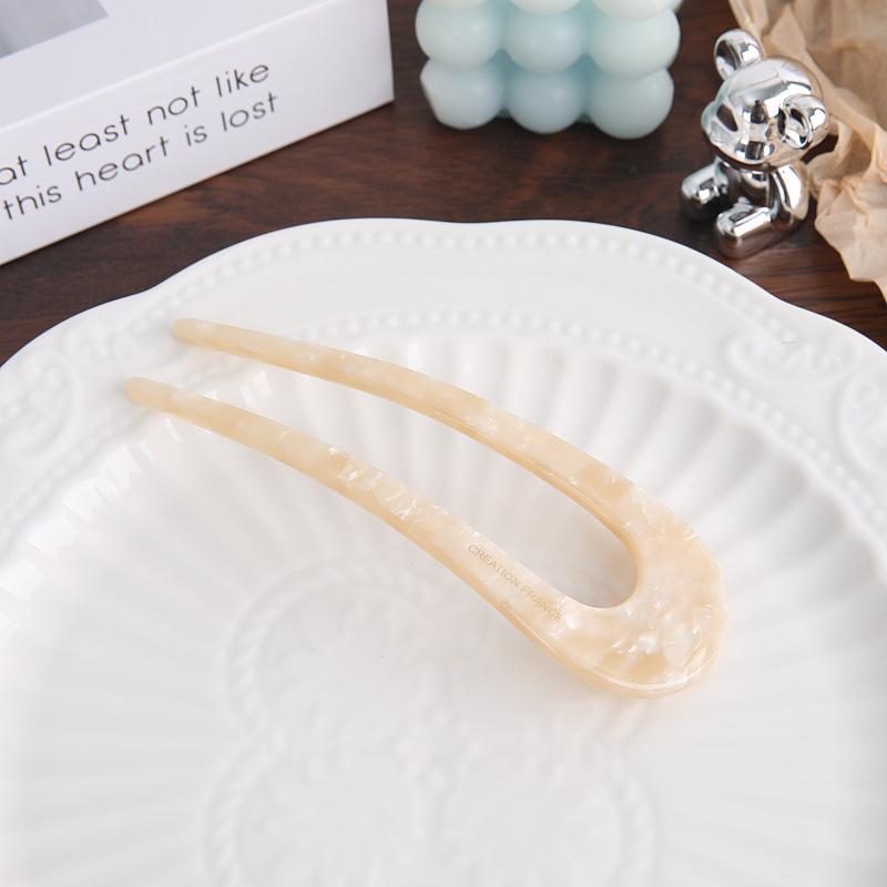 

Модная заколка для волос женская из ацетата с леопардовым принтом, геометрической U-образной формы и элегантный ретро аксессуар для волос в виде спирали