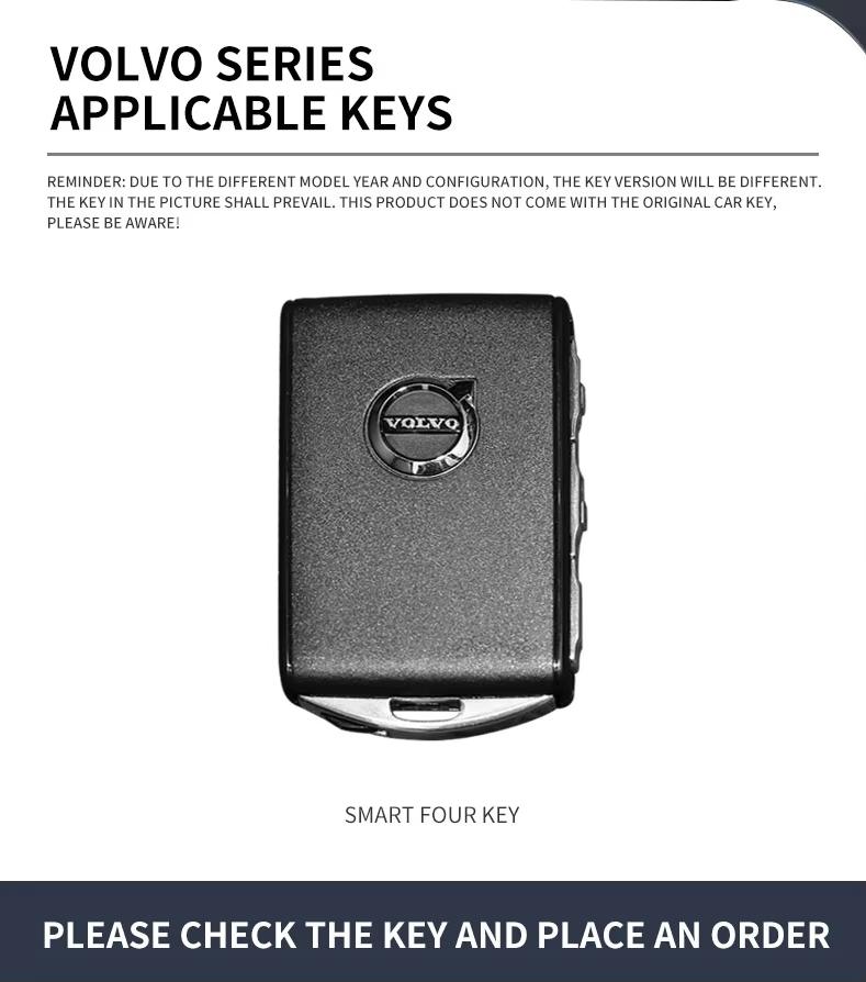 Leather Car Key Case Cover Holder Shell Fob Protector Shell For Volvo XC60 XC40 XC90 S90 V60 S60 V90 C40 Polestar 1 Polestar 2