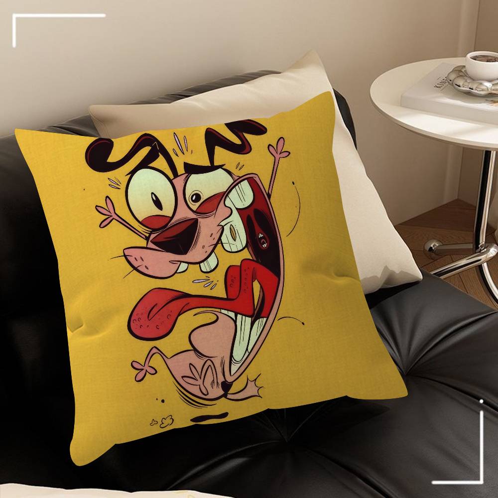 Movie C-Courage Cowardly Dog   Cushion Cover Car Throw Pillow Case For Sofa Car Christmas Gift 40x40cm 45x45cm
