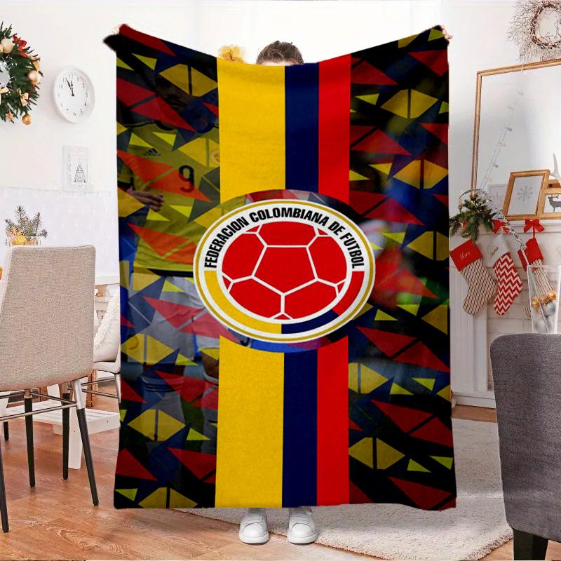 Colombian Soccer Federation Blanket Outdoor Flannel Blanket for Camping, Hiking, Garden Parties, Picnic Essentials,gift for family and friends
