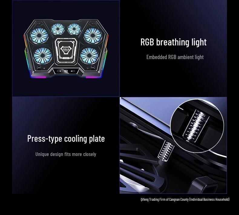 Premium Dual-System Gaming Laptop Cooler with Semiconductor Fan