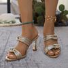 Fashion Summer Sexy Women Shoe 2025 New European American Simple High Heel Sandals Fashion Large Slippers Casual Allmatch Shoe Sandalias