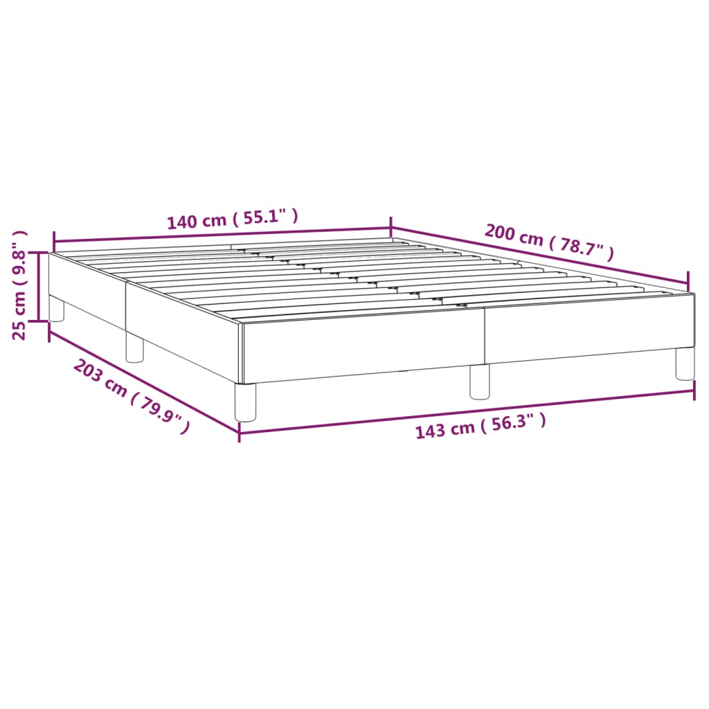 Bed Frame Cream 140 x 200 cm Faux Leather