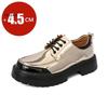 Fashion Thick Sole Shoes Men Business Casual Glossy Leather Dress Shoes Increase Height 4.5cm Casual Shoes Black White Gold Silver