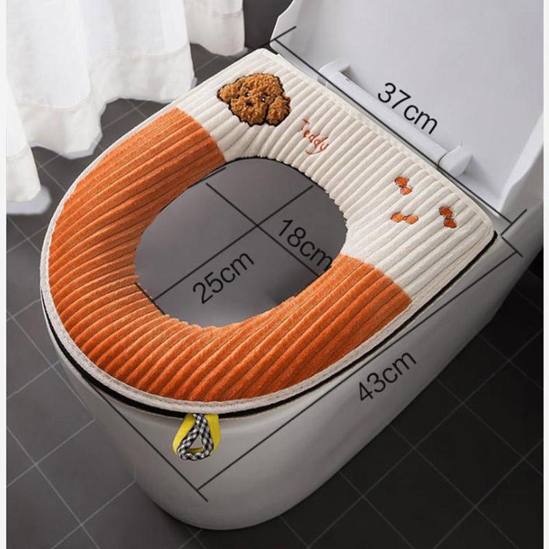 Toilet Cushion Two Sets of Waterproof Removable Three Sets of Four-season Universal Household Waterproof Zipper Models Cushion Cover Circle