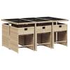 VidaXL Garden Dining Set and Cushions 7 Pcs Beige Poly Rattan 3277857