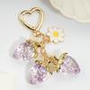Sweet and Cute Semi-Transparent Strawberry Flower -Shaped Bag Charm Bag Charm