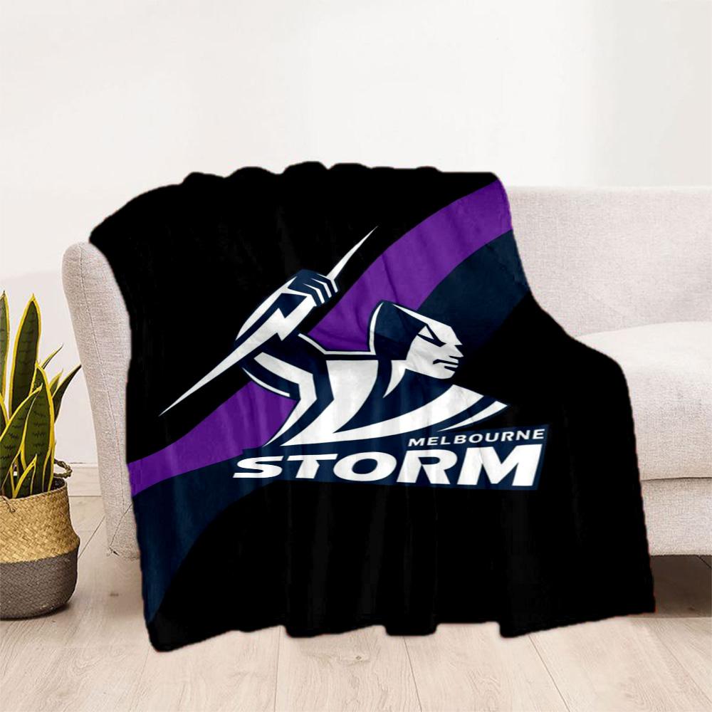 Coperte con logo della squadra Melbourne Storm Adatte per divani, viaggi, soggiorni anche un buon regalo per amici e familiari Adatte a tutte le stagioni.