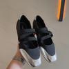 Damenschuhe BallettSchuhe Weiche Sohle Einzelne Schuhe Elegant Damen Mode Designer Quadratische Zehenpartie Mary Jane Ballerinas Freizeitschuhe Zapatos Mujer