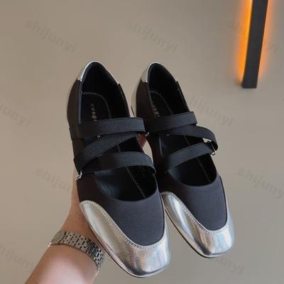 Damskie Buty Baletowe Miękka Podeszwa Pojedyncze Buty Eleganckie Damskie Projektant Mody Kwadratowy Nosek Mary Jane Płaskie Buty Codzienne Zapatos Mujer